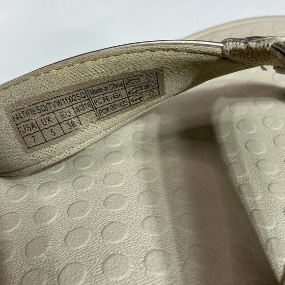 Vionic Women's Sequin Sandals Size 7 Beige/Gold - Picture 5 of 9